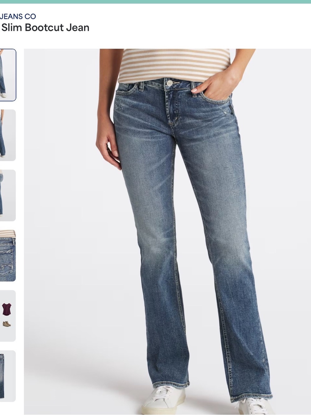 Silver Jeans Medium Blue Bootcut Slim Jean